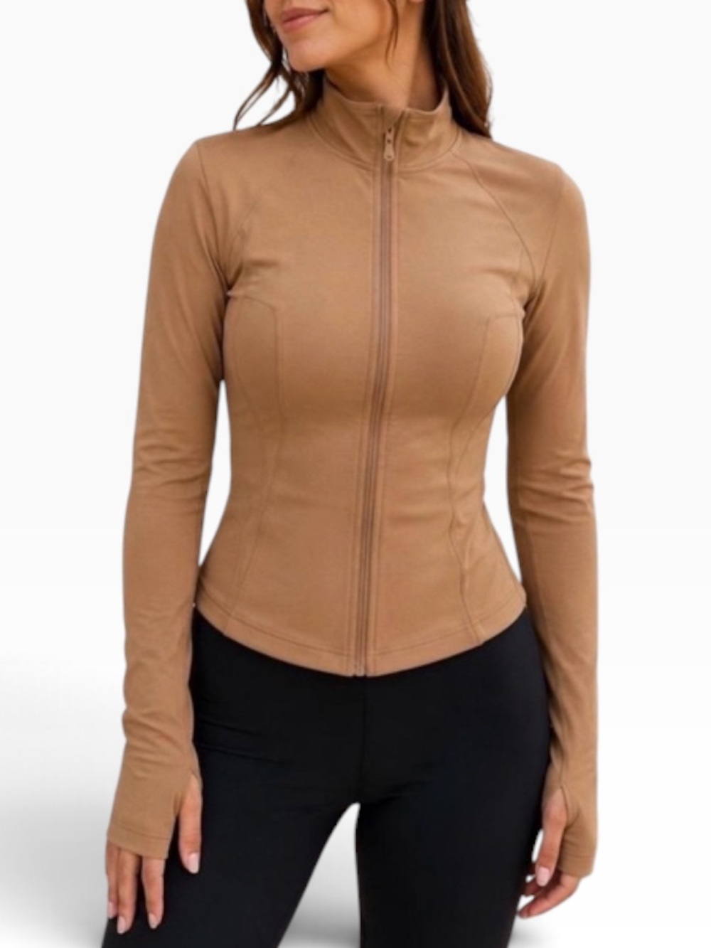🖤 Girlfriend Collective Brown Zip-Up Sculpt Jacket | Size Small NWT
